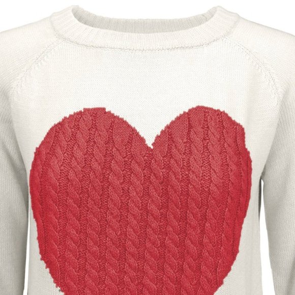 Coquette Aesthetic Heart Cable Knit Sweater, Pullover - Picture 4 of 7